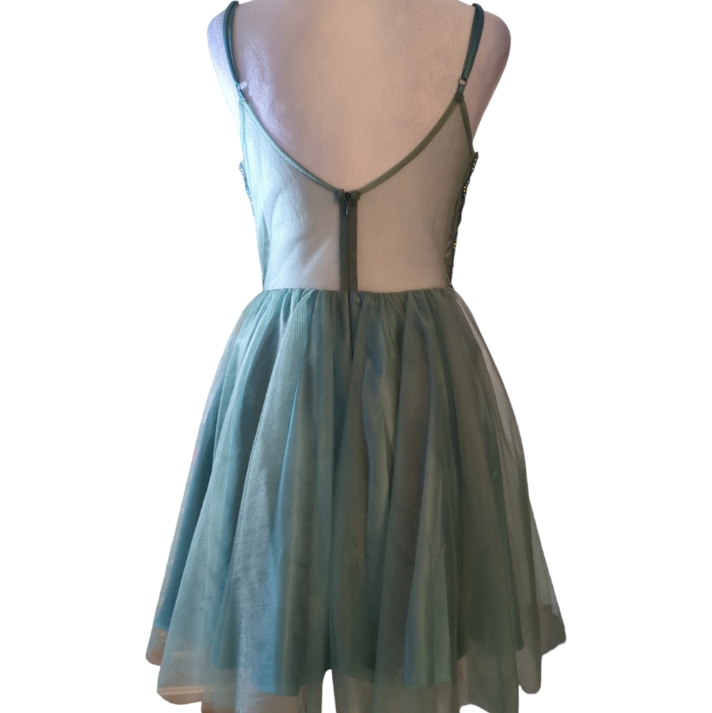 Blondie dress nite by Stacy sklar size 3 color Green perfect for Homecom… - Picture 5 of 8
